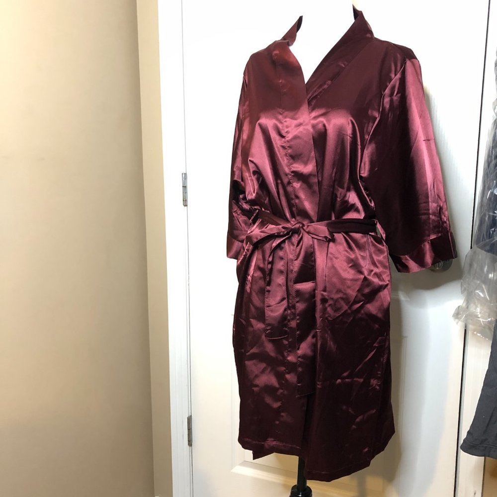 Wine Satin Robe | Size M - NWOT